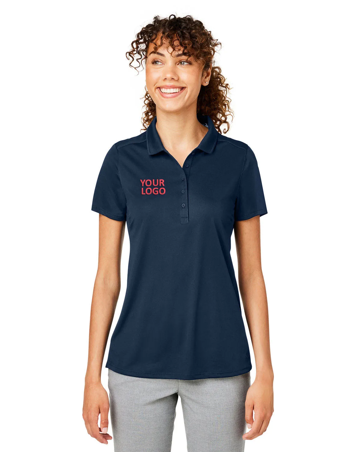 Custom Puma Ladies Gamer Golf Polo, Navy Blazer