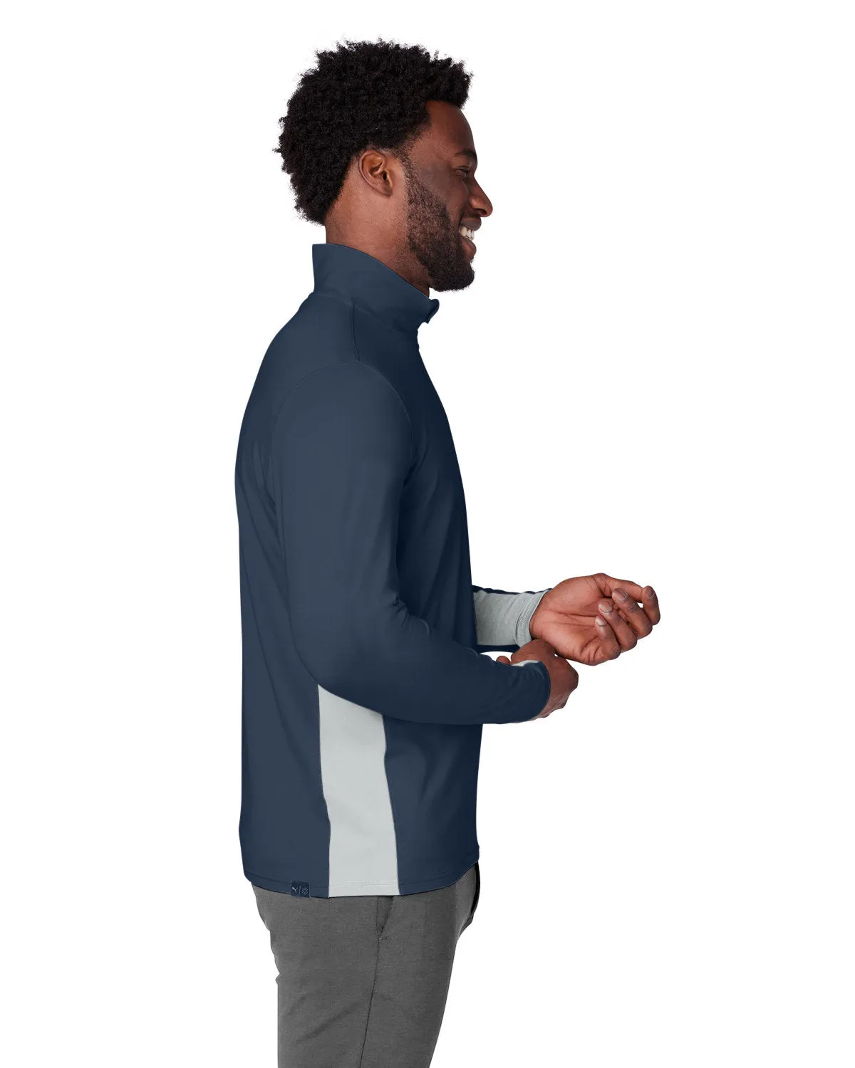 Custom Puma Men's Gamer Golf Quarter-Zip, Navy Blazer