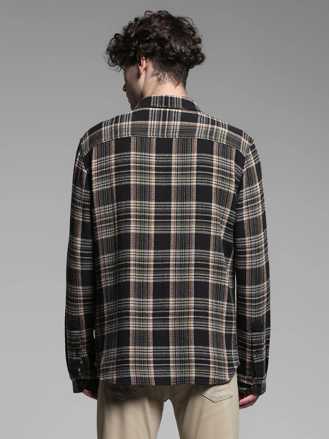 Dark Green Check Cotton Shirt