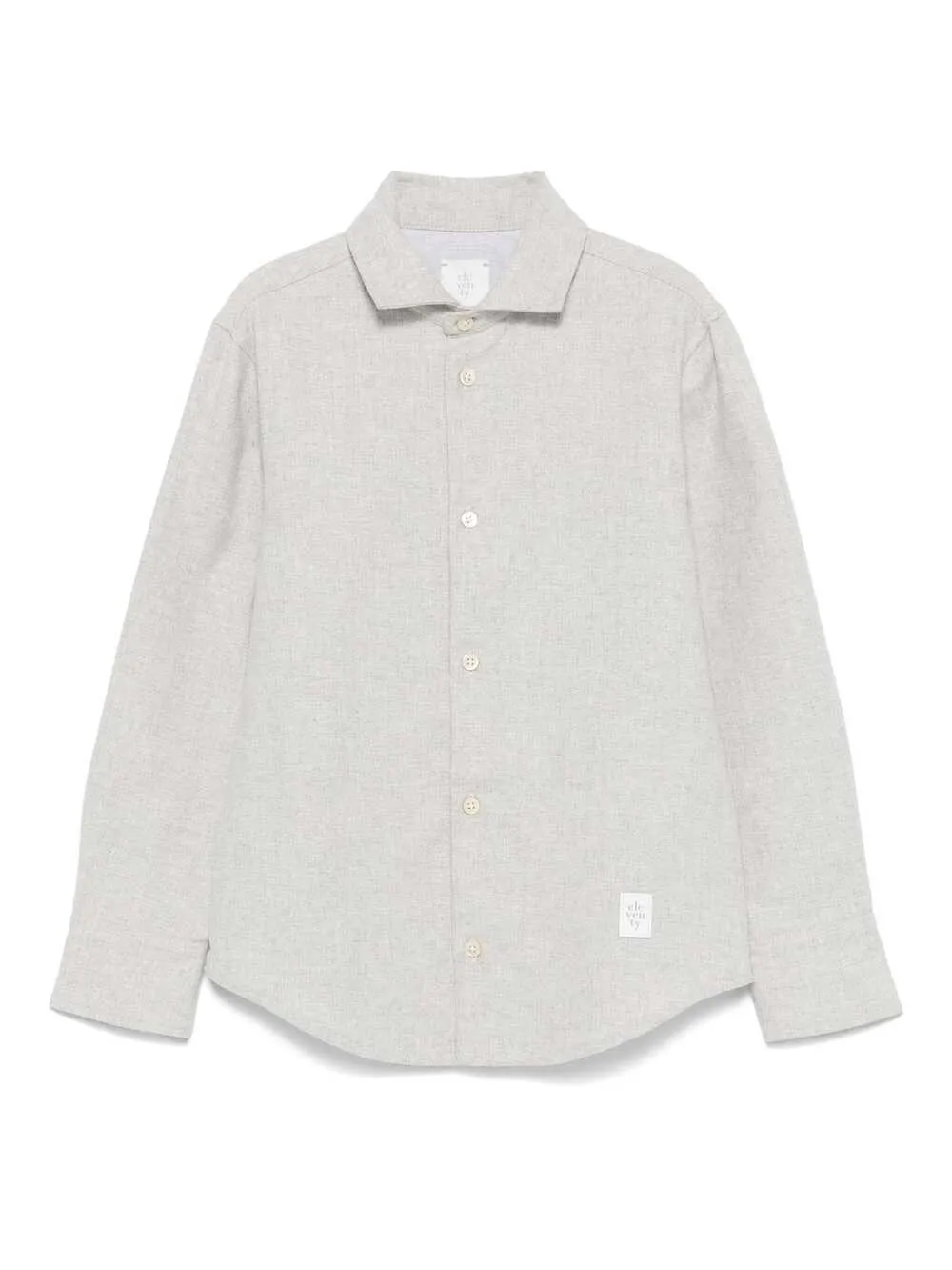 ELEVENTY KIDS Melange Light Grey Cotton Shirt