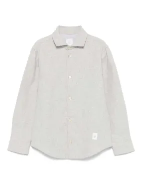 ELEVENTY KIDS Melange Light Grey Cotton Shirt