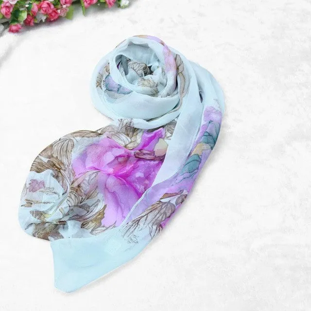 Fashion New 216 Women Scarf Print Ladies Chiffon Square Scarves female bufanda mujer Lady Long Wrap Women's Shawl Scarves SM6