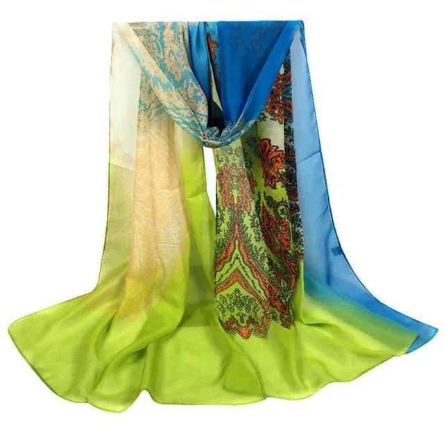 Fashion Women Shawl Print Chiffon Scarves Women Square Slim Soft Scarf Echarpe Foulard Femme 160*50cm YLYL GS