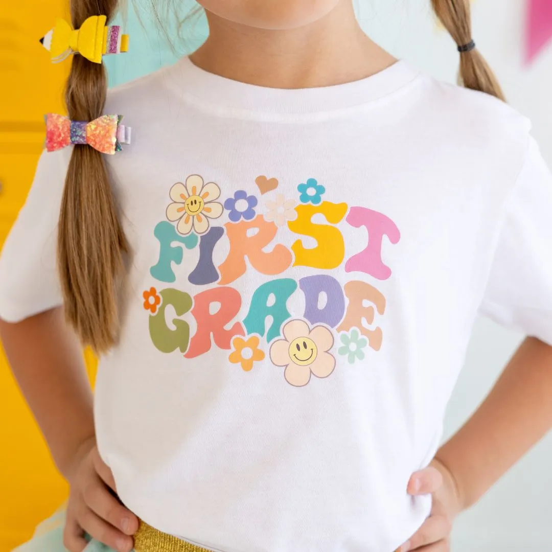 First Grade Retro Short Sleeve T-Shirt - White