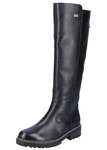 Flat Long Leather Boots by Remonte | Look Again