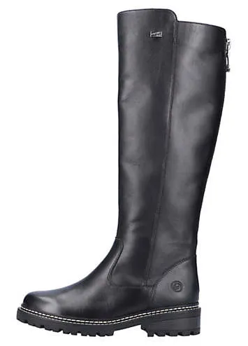 Flat Long Leather Boots by Remonte | Look Again