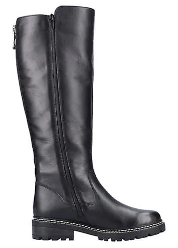 Flat Long Leather Boots by Remonte | Look Again