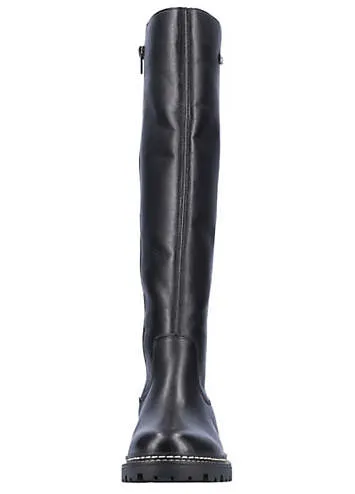 Flat Long Leather Boots by Remonte | Look Again