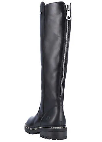 Flat Long Leather Boots by Remonte | Look Again