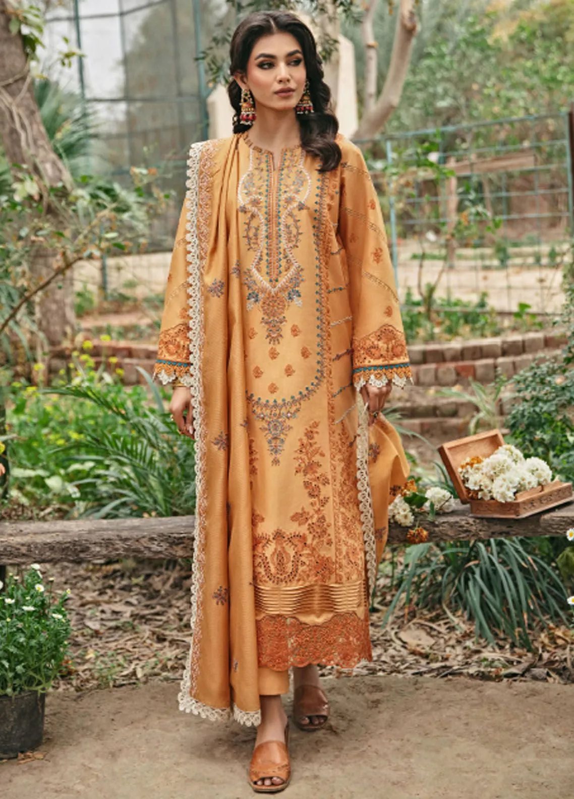 Florent Embroidered Lawn 3 Piece Unstitched Suit FL24LL-4A