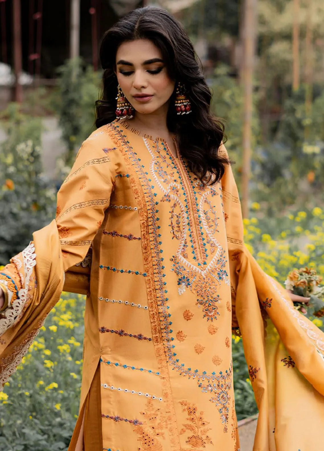 Florent Embroidered Lawn 3 Piece Unstitched Suit FL24LL-4A