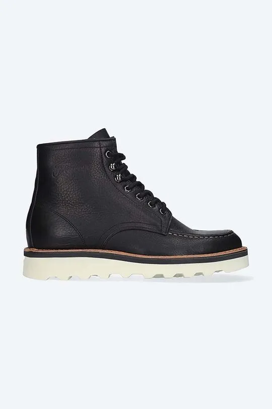 Fracap leather shoes EXPLORER men's black color