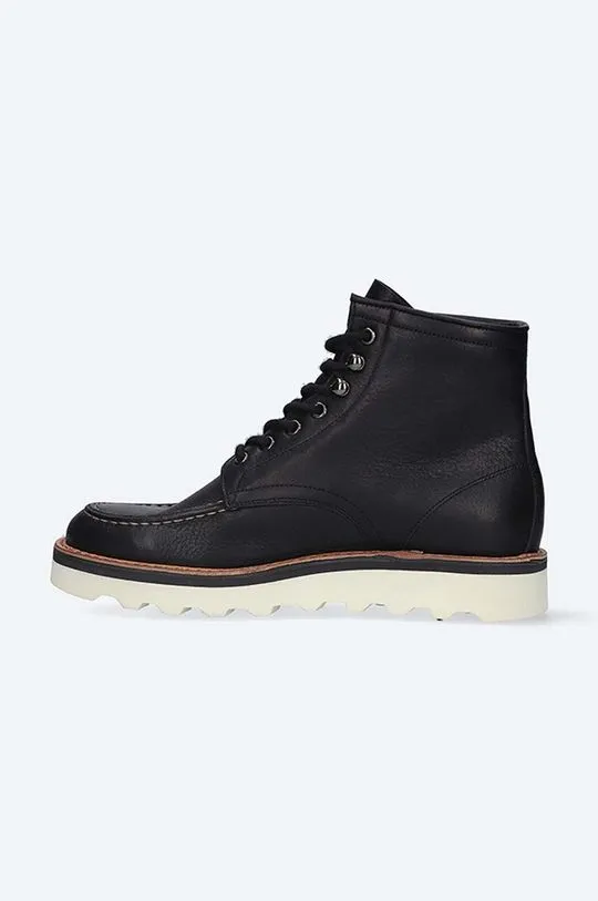 Fracap leather shoes EXPLORER men's black color