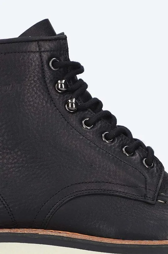 Fracap leather shoes EXPLORER men's black color