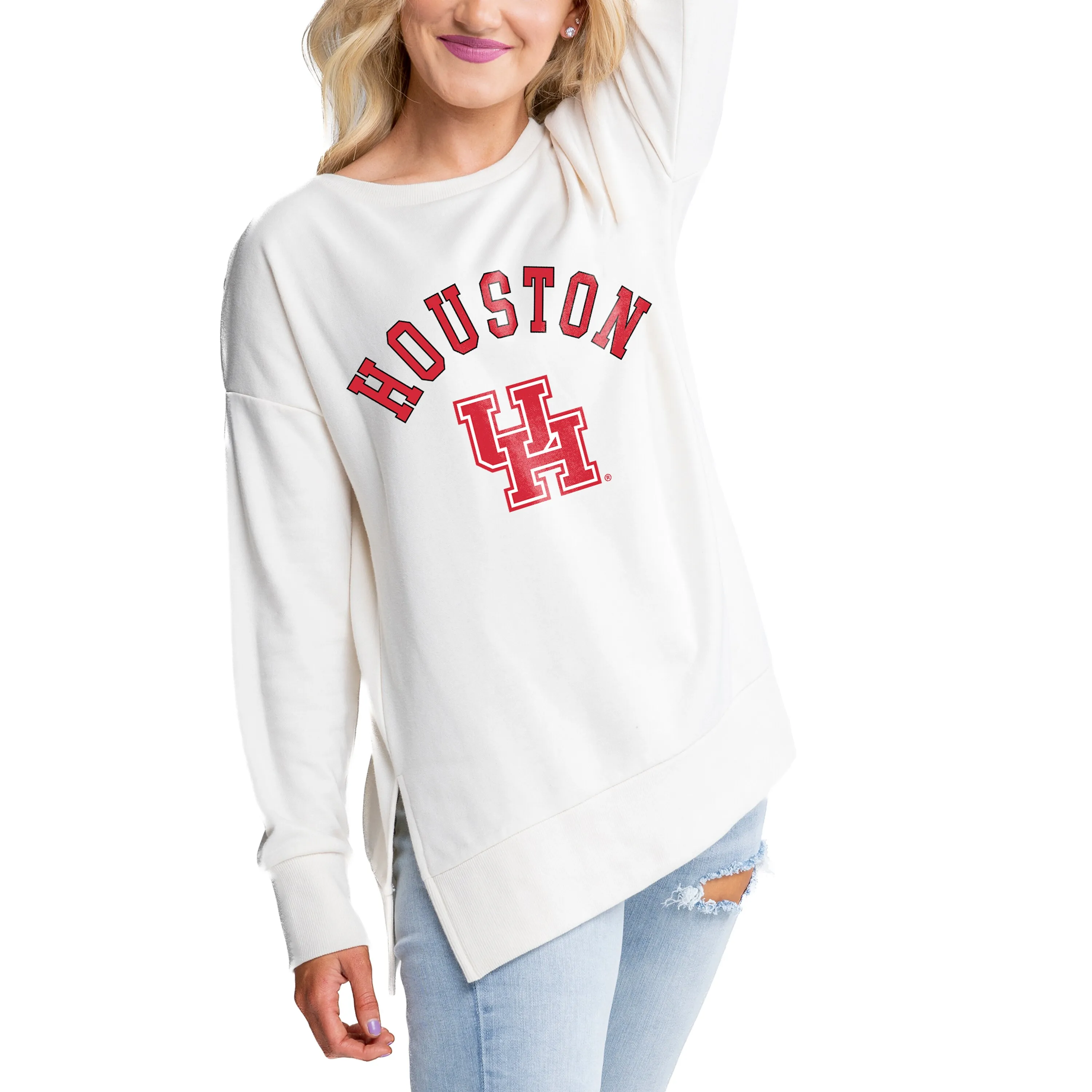 Gameday Couture Houston Cougars Women's Cream Side Split Pullover Top