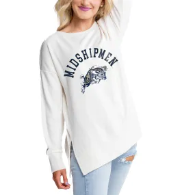 Gameday Couture Navy Midshipmen Women's Cream Side Split Pullover Top