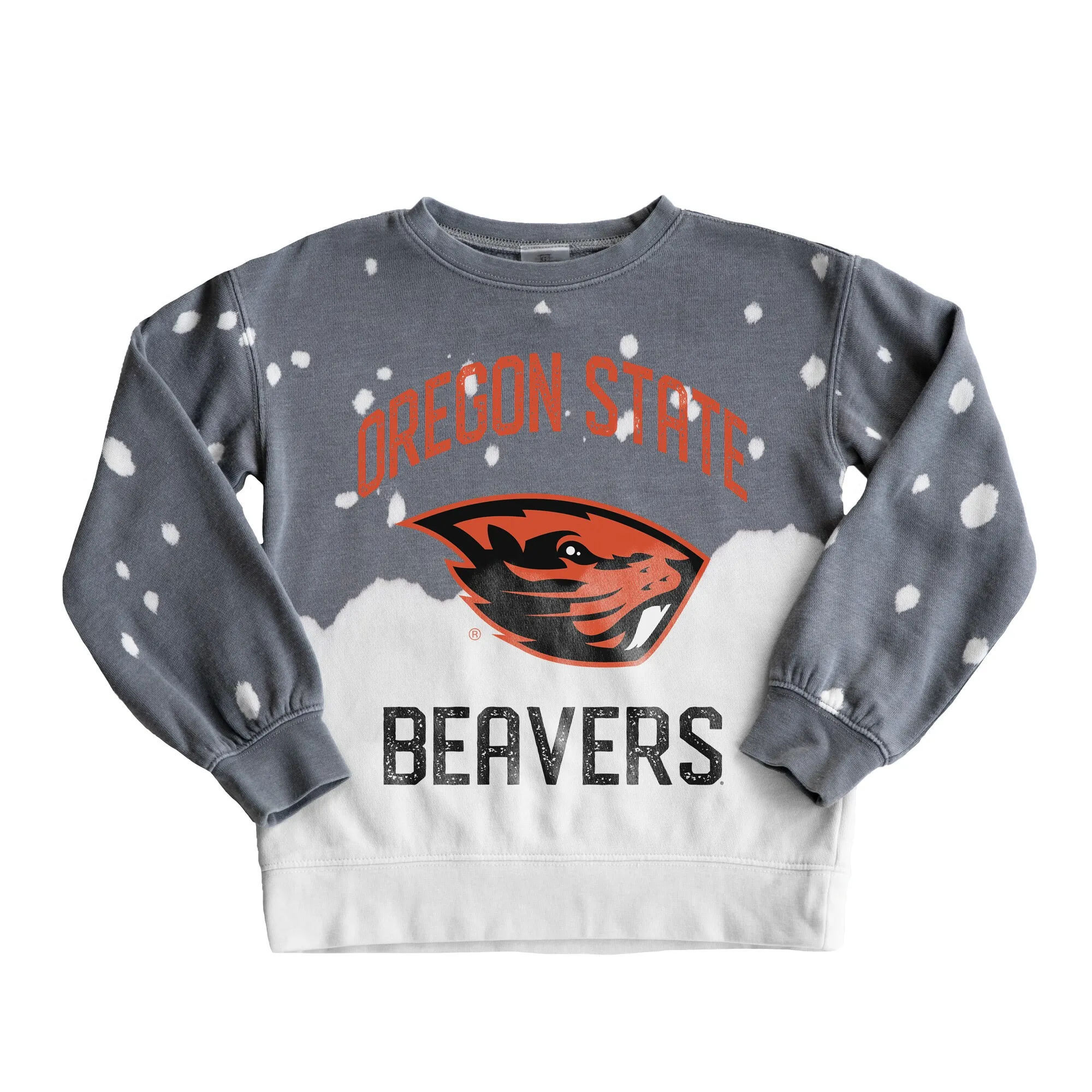 Gameday Couture Oregon State Beavers Youth Gray Faded Crewneck Pullover Top