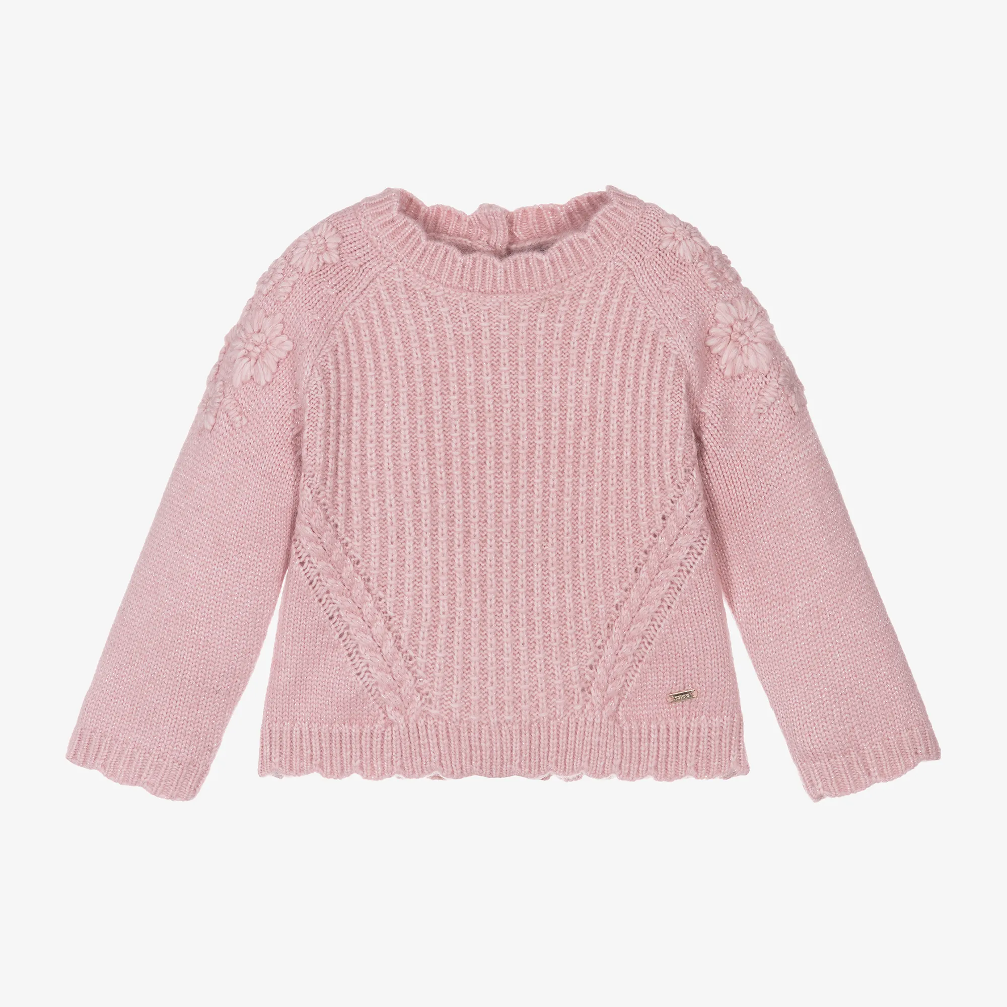 Girls Pink Knitted Sweater