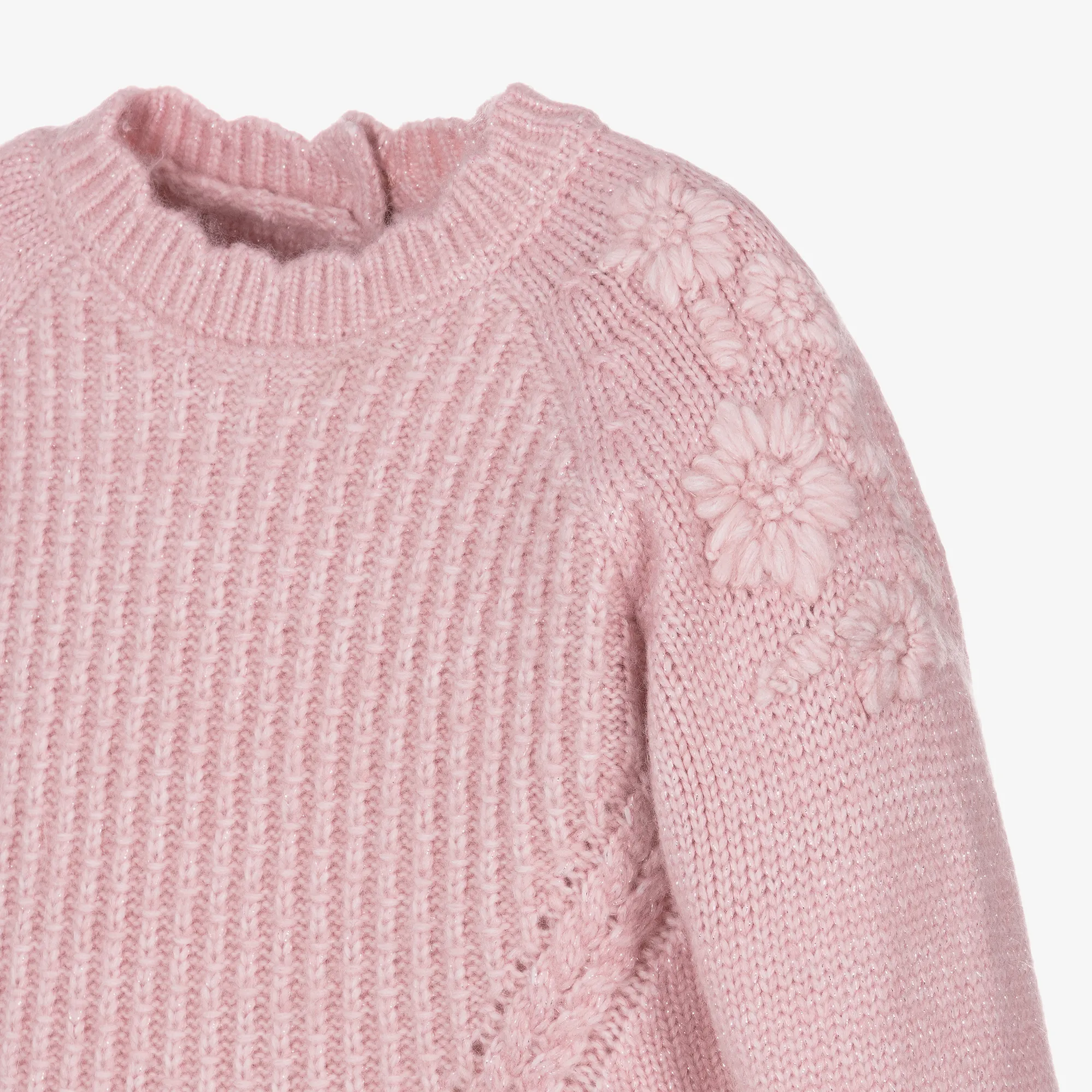 Girls Pink Knitted Sweater