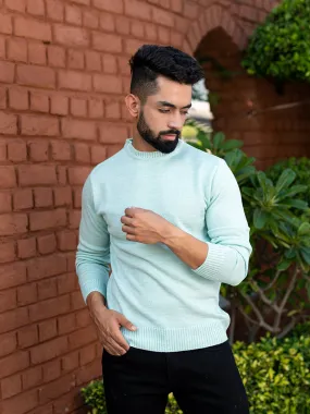 Green Color Crew Neck Men's Sweater