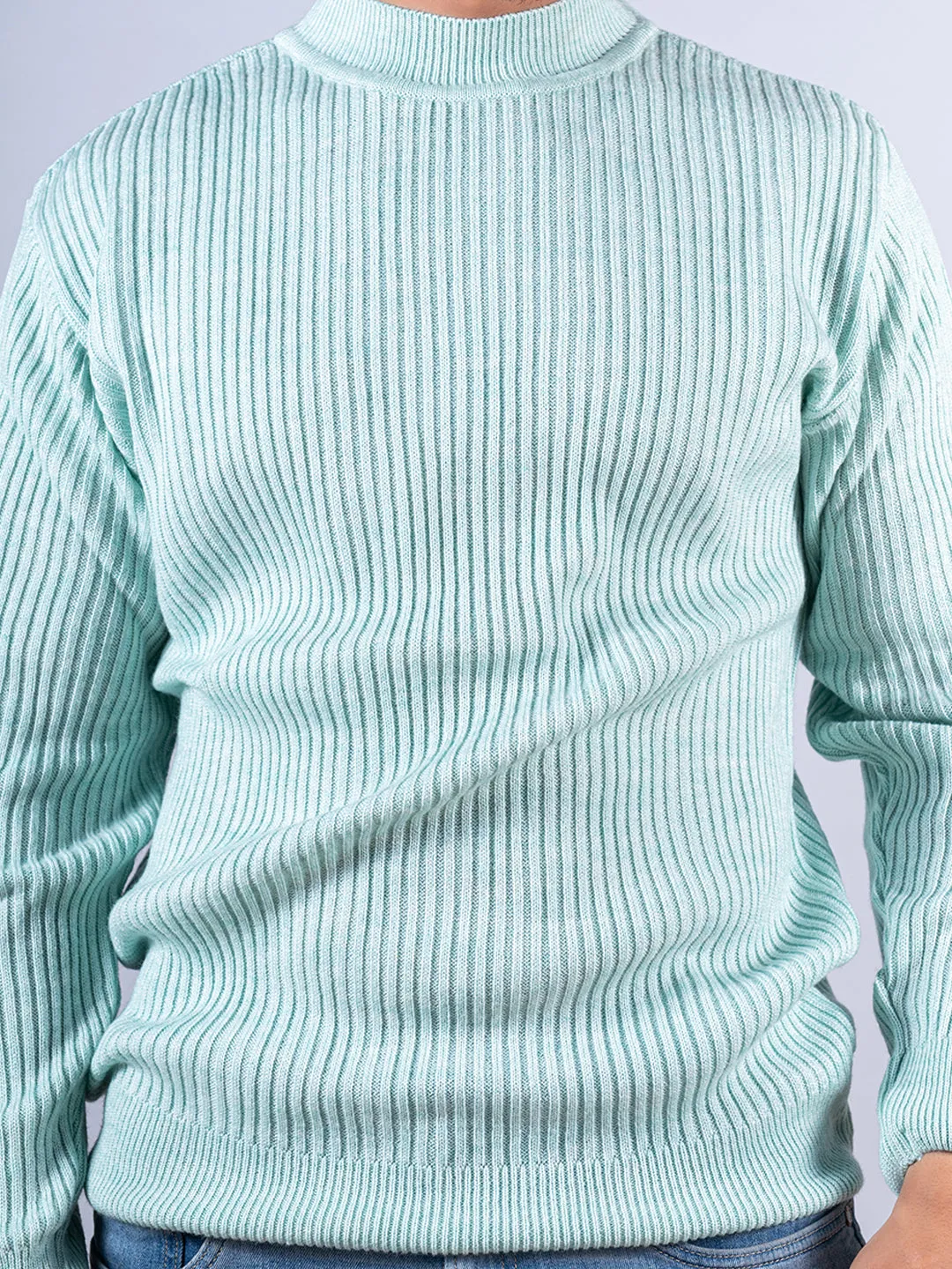 Green Color Turtle Neck Men's Sweater