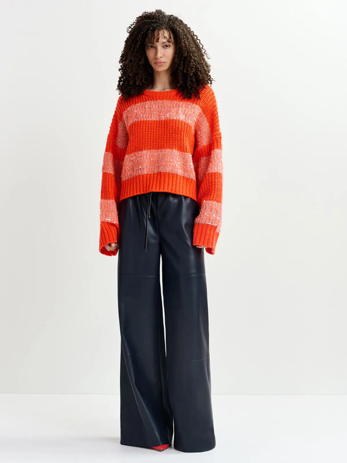 Group Knit Sweater - Orange