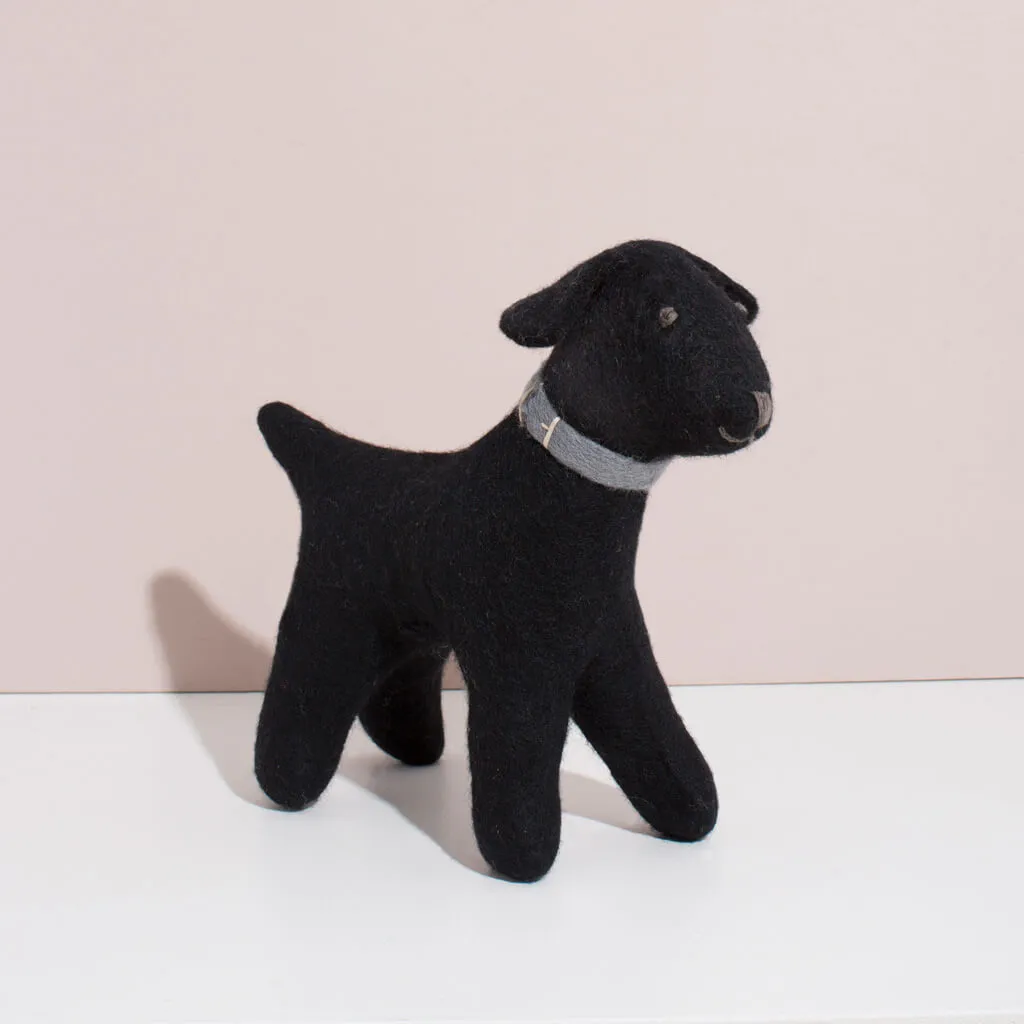 Hand Felted Black Labrador Duo