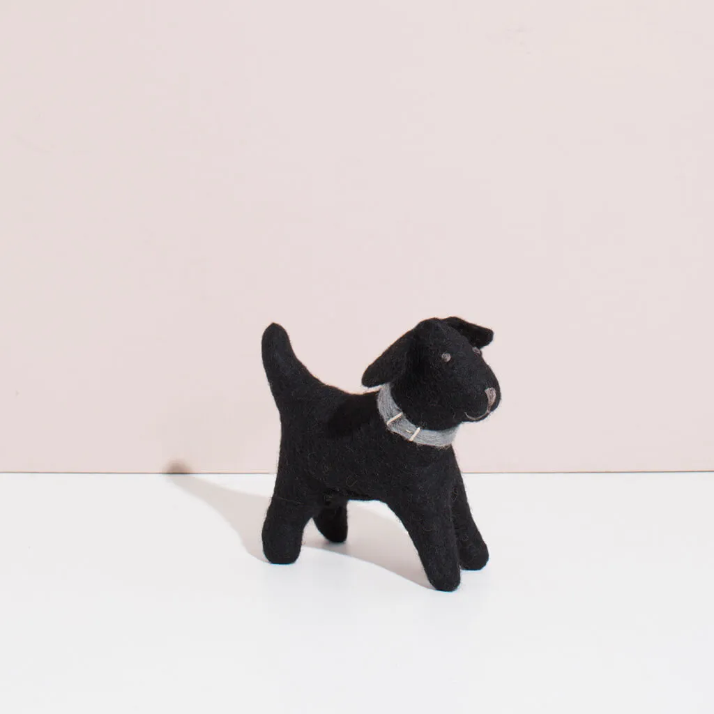 Hand Felted Black Labrador Duo