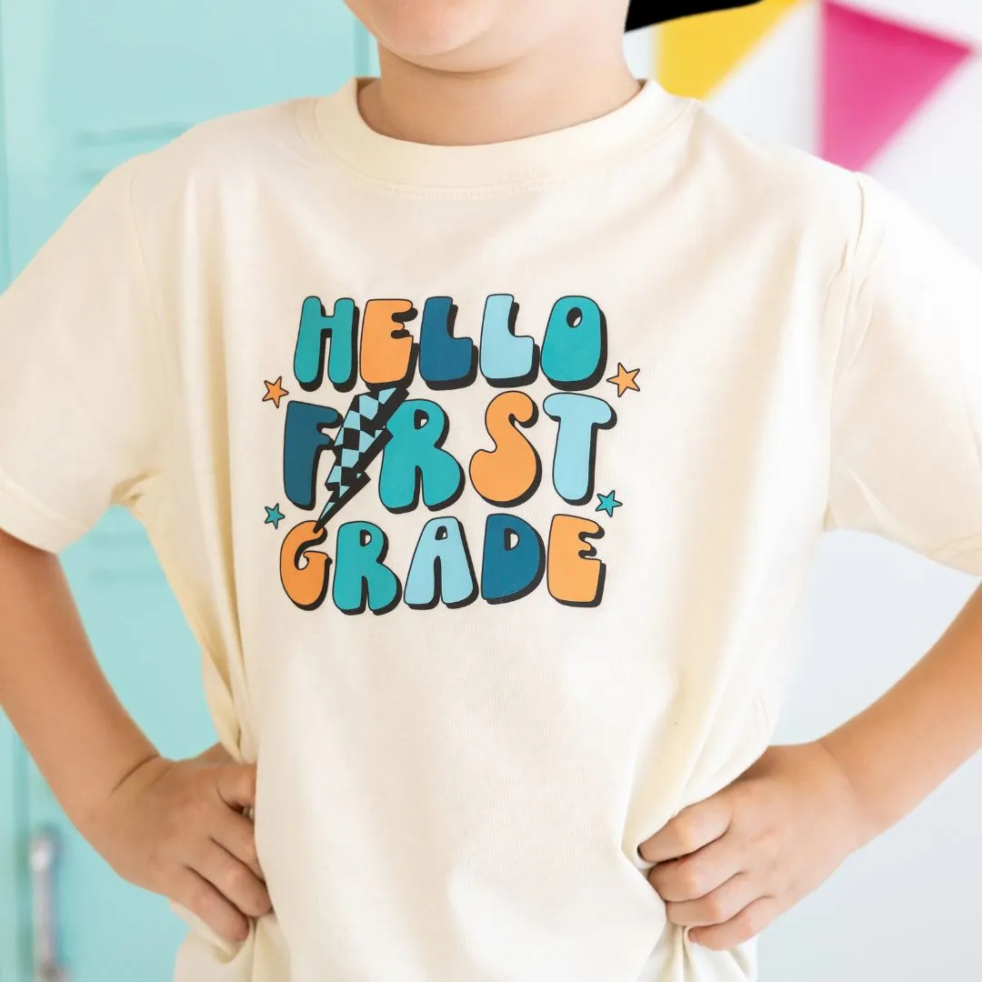 Hello First Grade Short Sleeve T-Shirt - Natural