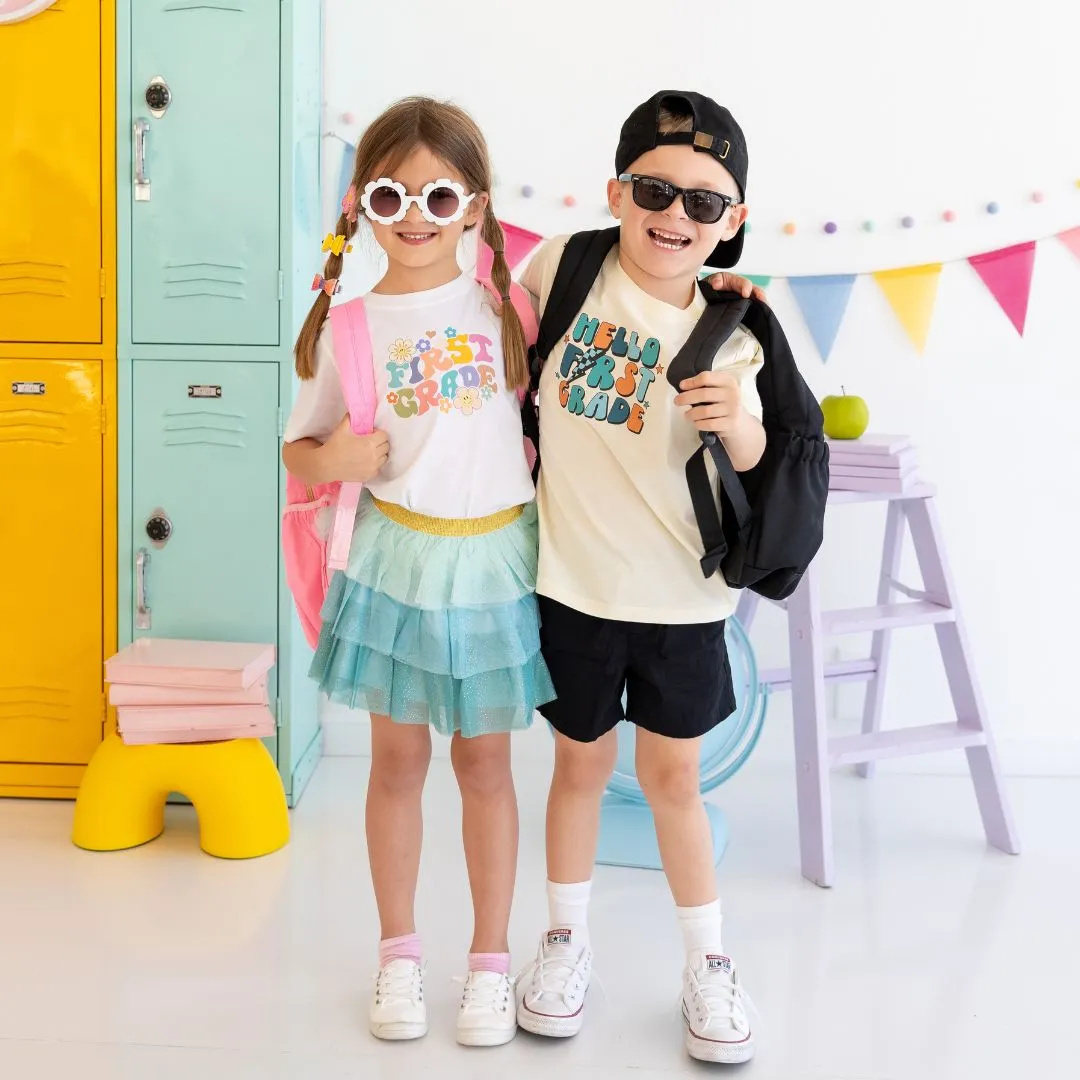 Hello First Grade Short Sleeve T-Shirt - Natural