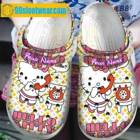 Hello Kitty Personalized Crocs – Hello Kitty Phone Custom Name Crocband Clog Shoes – 90sfootwear