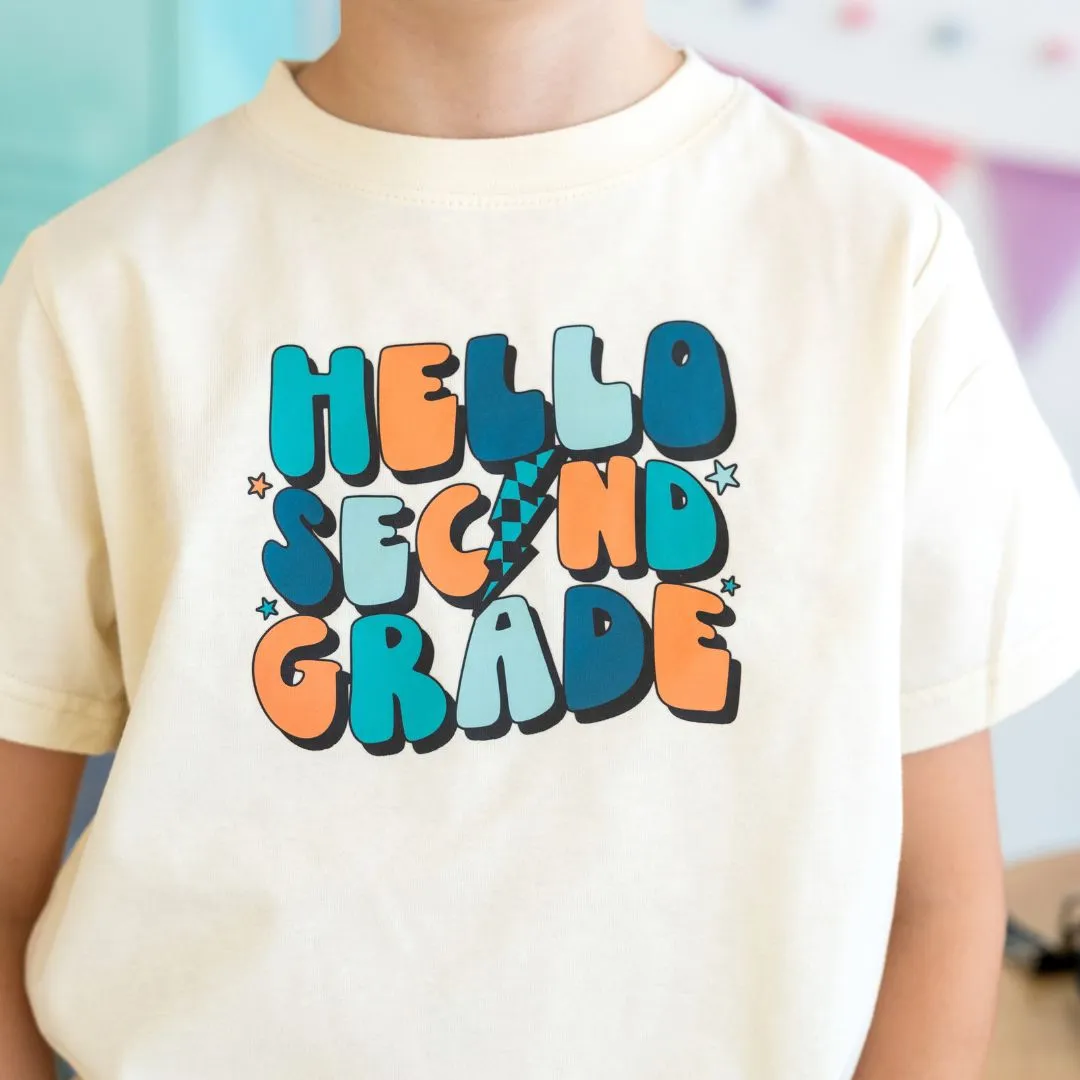 Hello Second Grade Short Sleeve T-Shirt - Natural