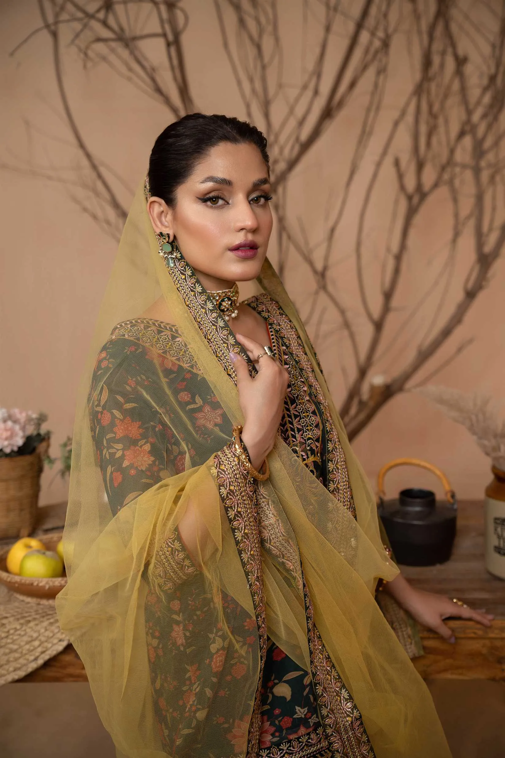 Hemstitch Afsana Vol-02 Embroidered Georgette Chiffon Stitched 3Pc Suit - ILENA