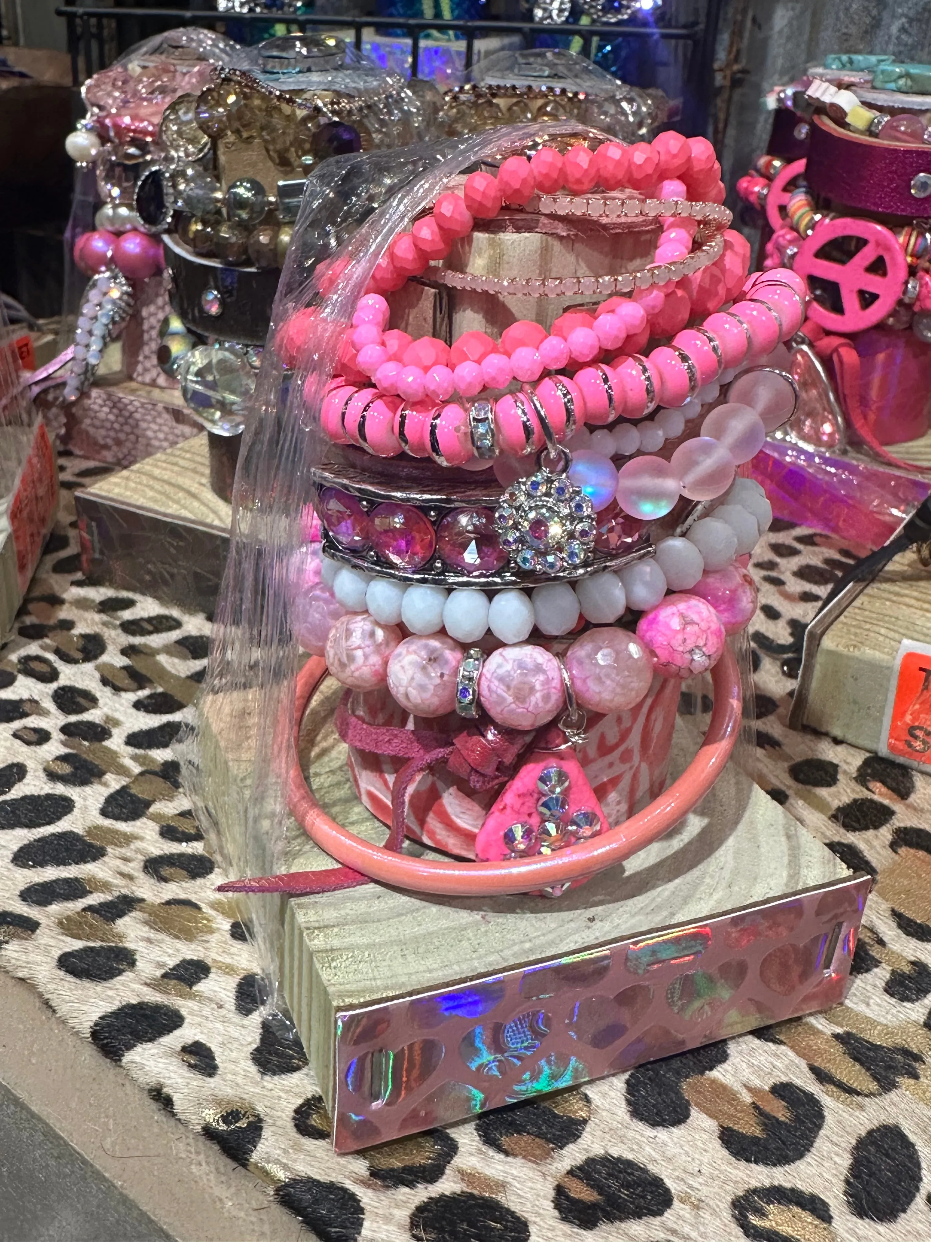 Hot Pink Bracelet Stack