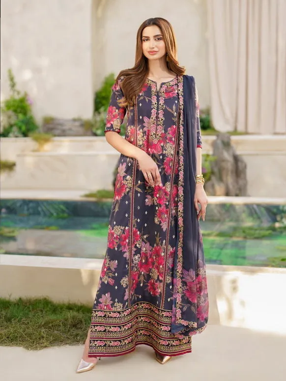 Iznik Festive Embroidered Lawn Unstitched 3Pc Suit SFL-12 Resplendence