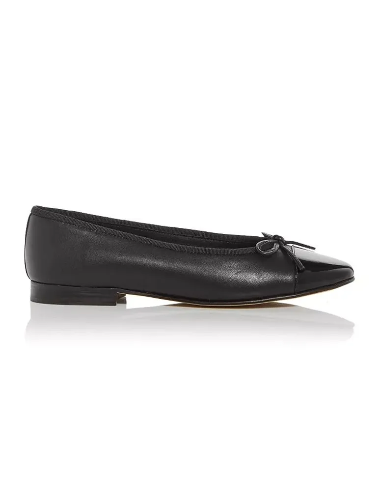 Jeffrey Campbell Arabesque Ballet Flat in Black/Black Patent