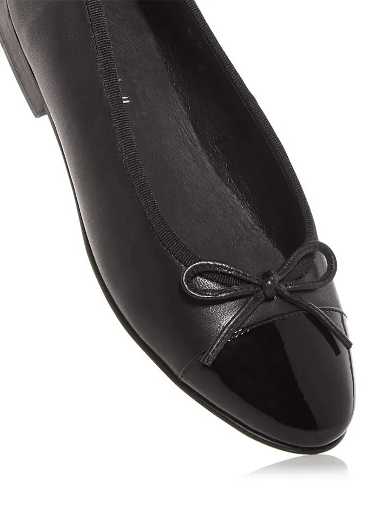 Jeffrey Campbell Arabesque Ballet Flat in Black/Black Patent