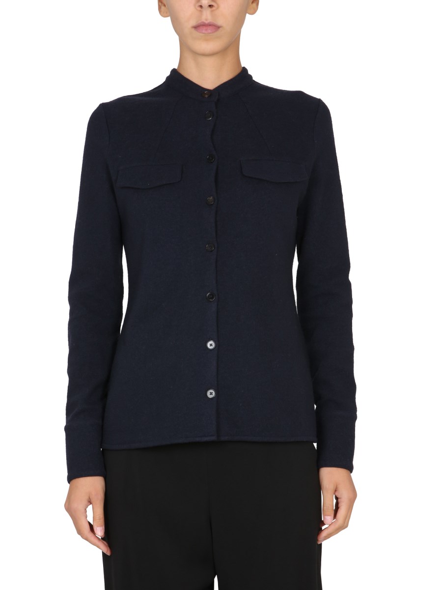 JIL SANDER    WOOL SHIRT WITH POCKETS