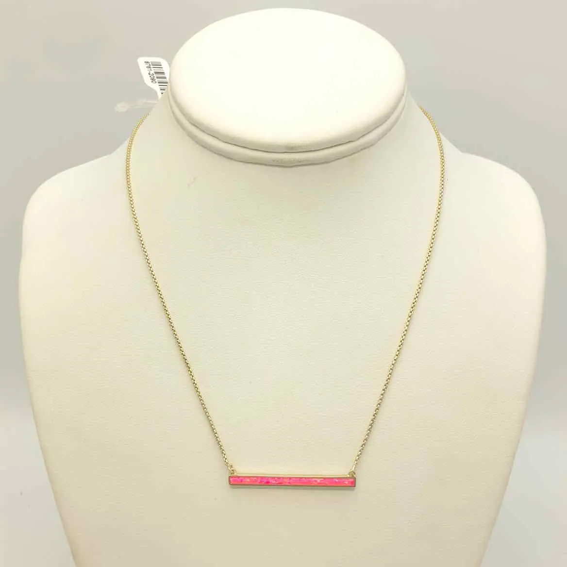 KENDRA SCOTT Hot Pink Gold Bar Necklace