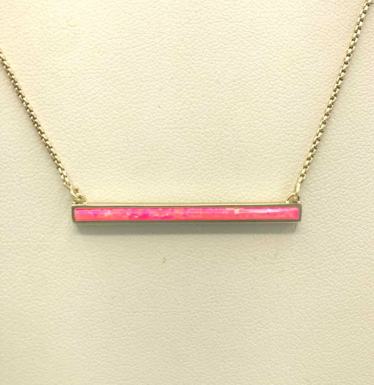 KENDRA SCOTT Hot Pink Gold Bar Necklace