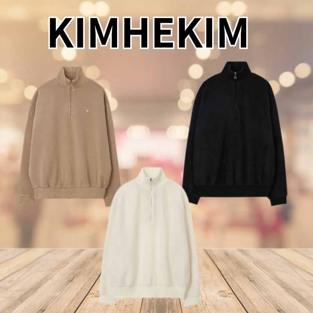 KIMHEKIM  |Long Sleeves Plain Cotton Hoodies & Sweatshirts