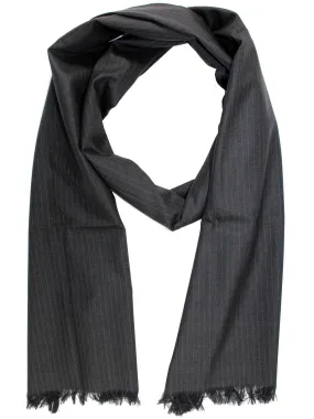 Kiton Wool Scarf Gray Stripes - Men Shawl