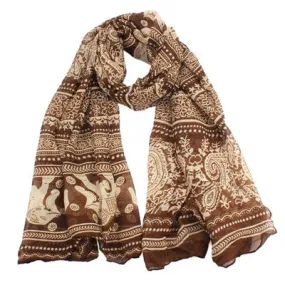 Ladies Neck Stole Elephant Print Long Scarf Shawl Wrap Pashmina Scarves & Shawls