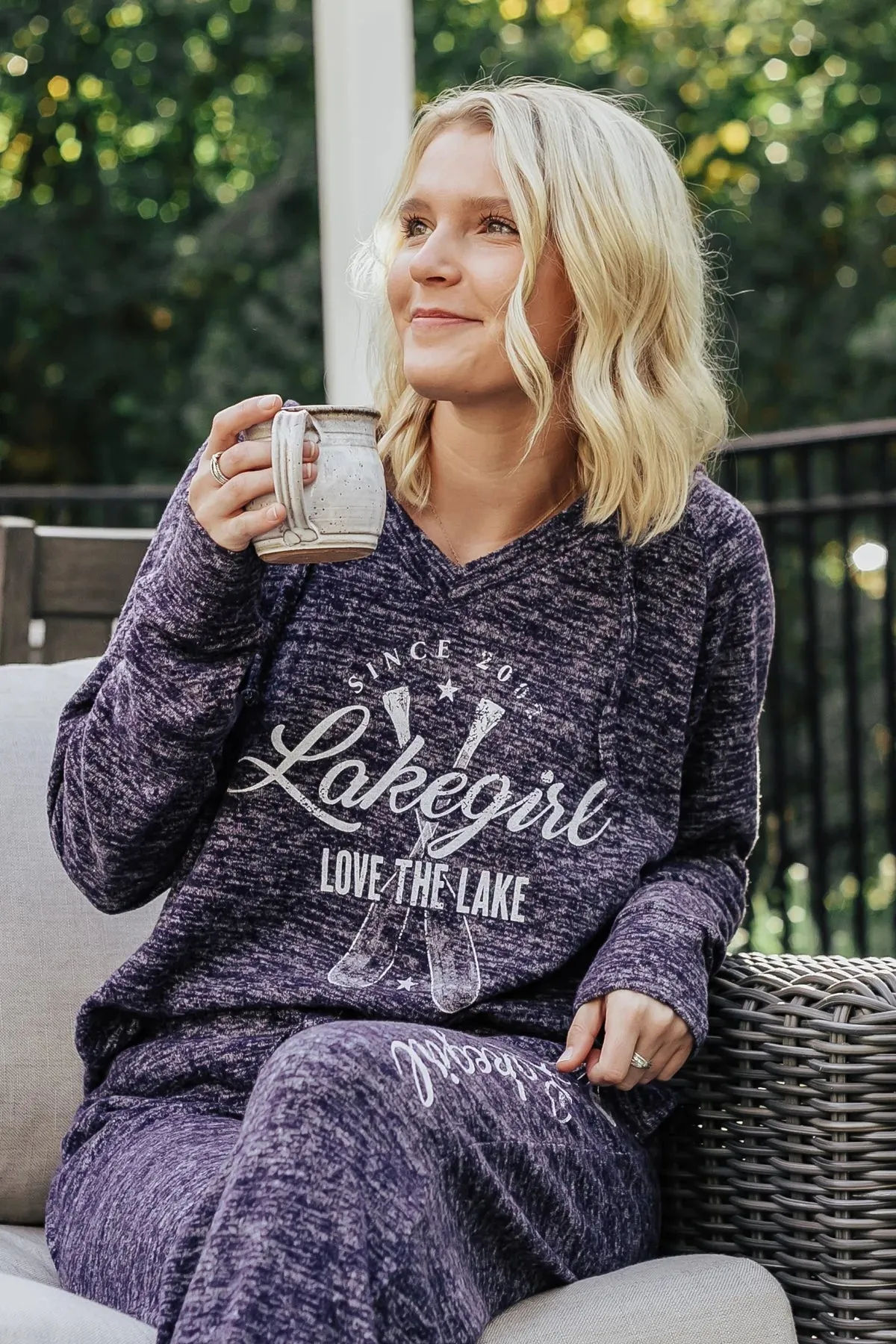 Lakegirl YLS007 - Hacci Long Sleeve Hoodie - Navy