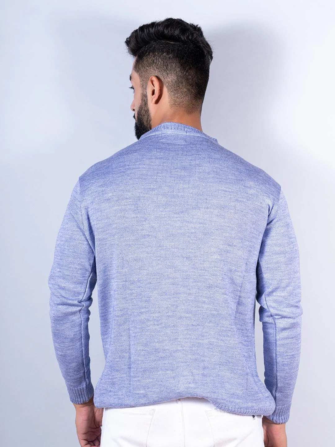 Lavender Color Crew Neck Men's Sweater