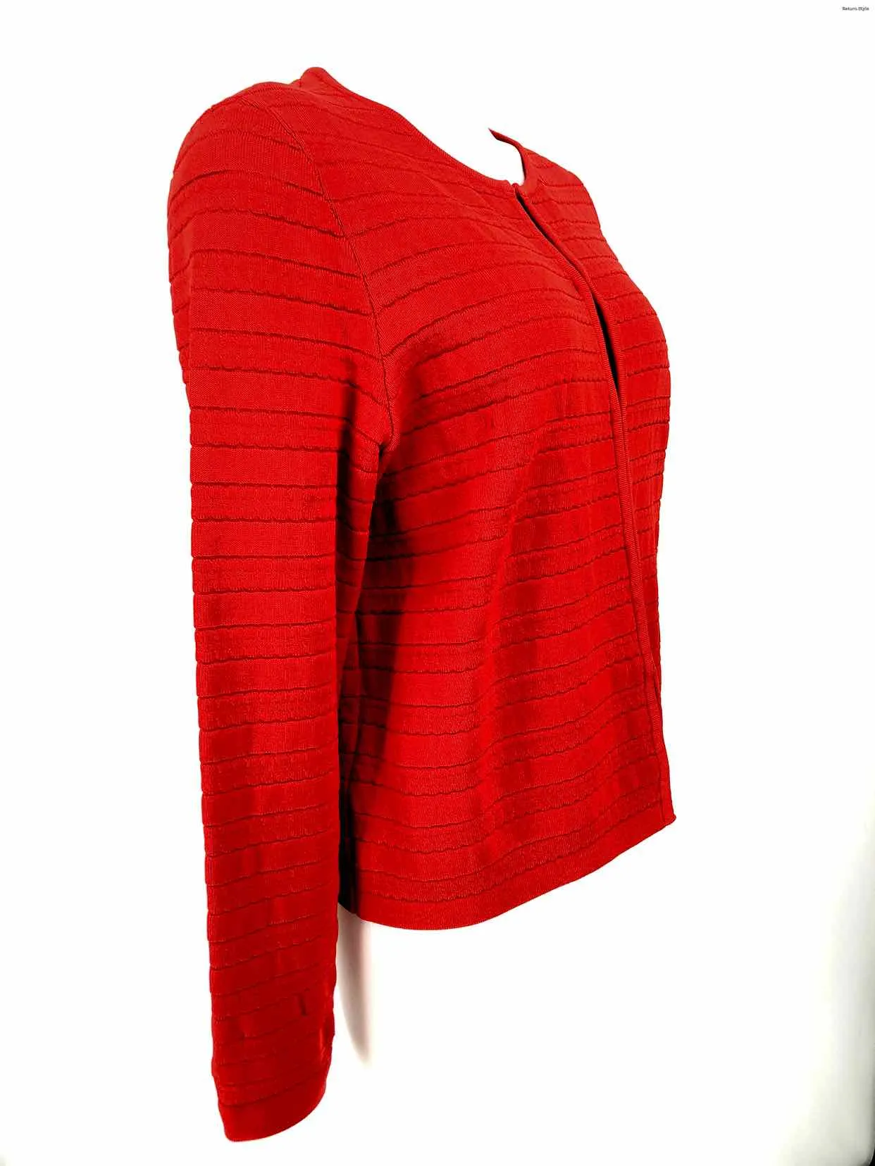 LK BENNETT Red Knit Cardigan Women Size LARGE  (L) Jacket