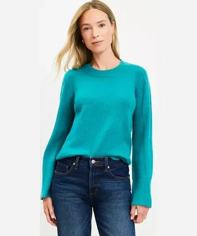 Loft Petite Ribtrim Flare Sleeve Sweater