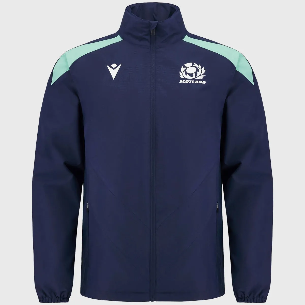 Macron Scotland Rugby Waterproof Jacket Navy