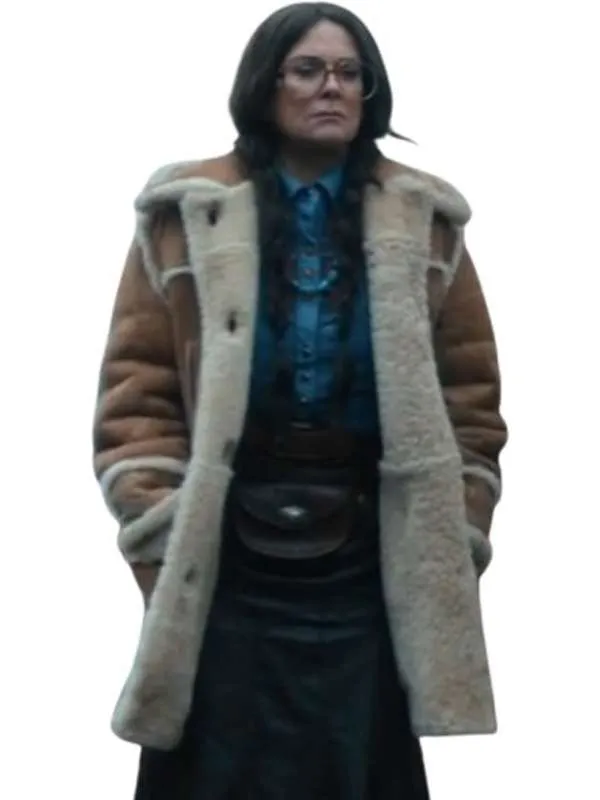 Megan Mullally The Umbrella Academy Brown Leather Coat