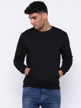 Men Black Comfort Fit Sweater